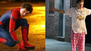 Homem-Aranha é visto de pijama e descendo as escadas pelas ruas de Nova York