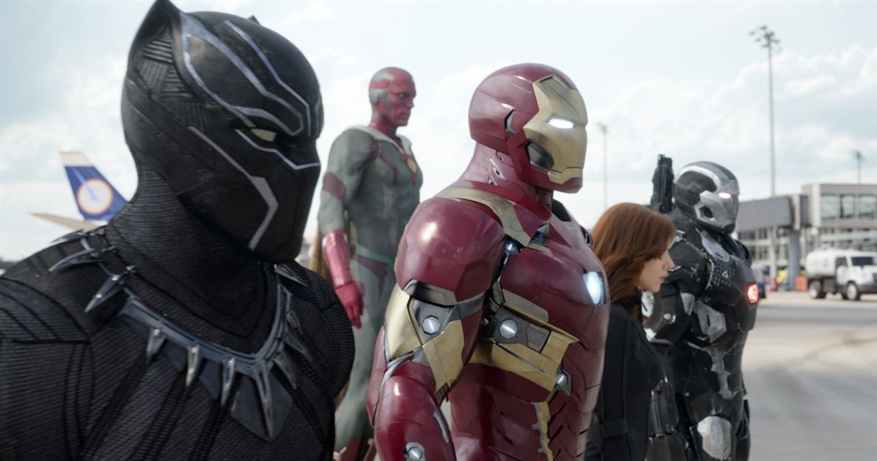 Capitão América: Guerra Civil : Foto Chadwick Boseman, Paul Bettany, Robert Downey Jr., Scarlett Johansson