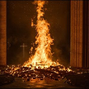 Foto Notre-Dame em Chamas