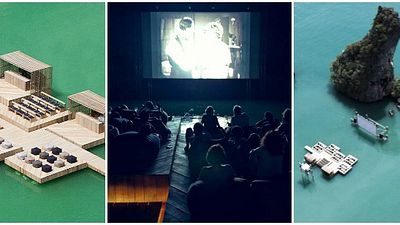 Imagem da notícia Conheça a incrível sala de cinema flutuante, criada por arquiteto em ilha da Tailândia