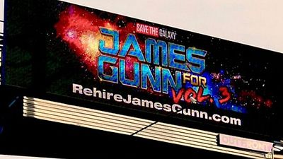 Imagem da notícia Guardiões da Galáxia Vol. 3: Outdoor próximo à Disneyland pede retorno de James Gunn