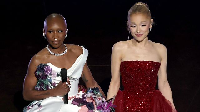 Imagem da notícia Cynthia Erivo e Ariana Grande desafiam a gravidade em performance especial de Wicked no Oscar 2025