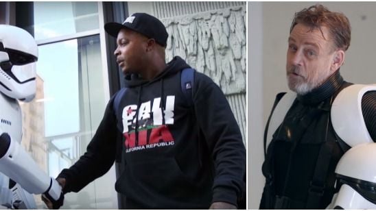 Imagem da notícia Luke Stormtrooper? Mark Hamill se disfarça em pegadinha de Star Wars - O Despertar da Força