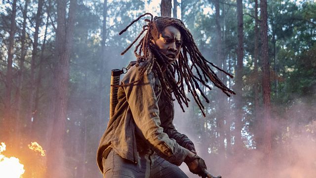 Imagem da notícia The Walking Dead: Michonne surge em meio ao fogo em primeira imagem da 10ª temporada