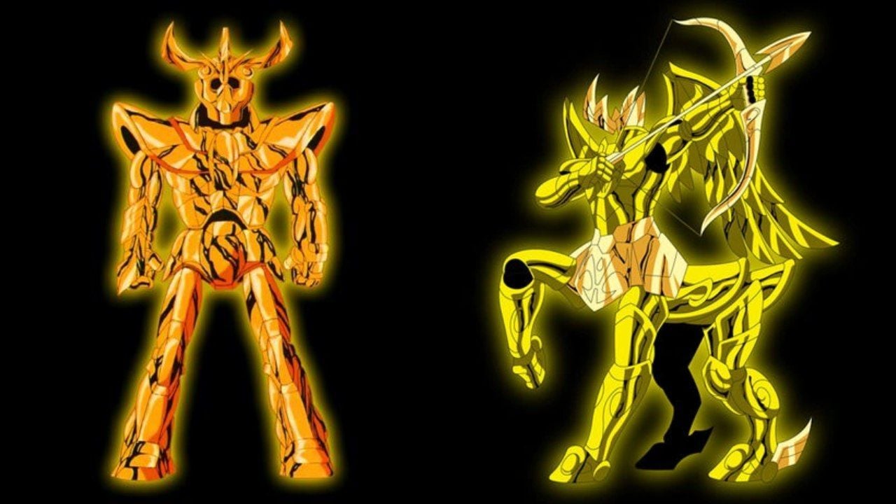 A primeira e a segunda versão da Armadura de Sagitário