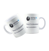 Caneca Lady Gaga Brasil I'm Devastated Meme, TackoSC