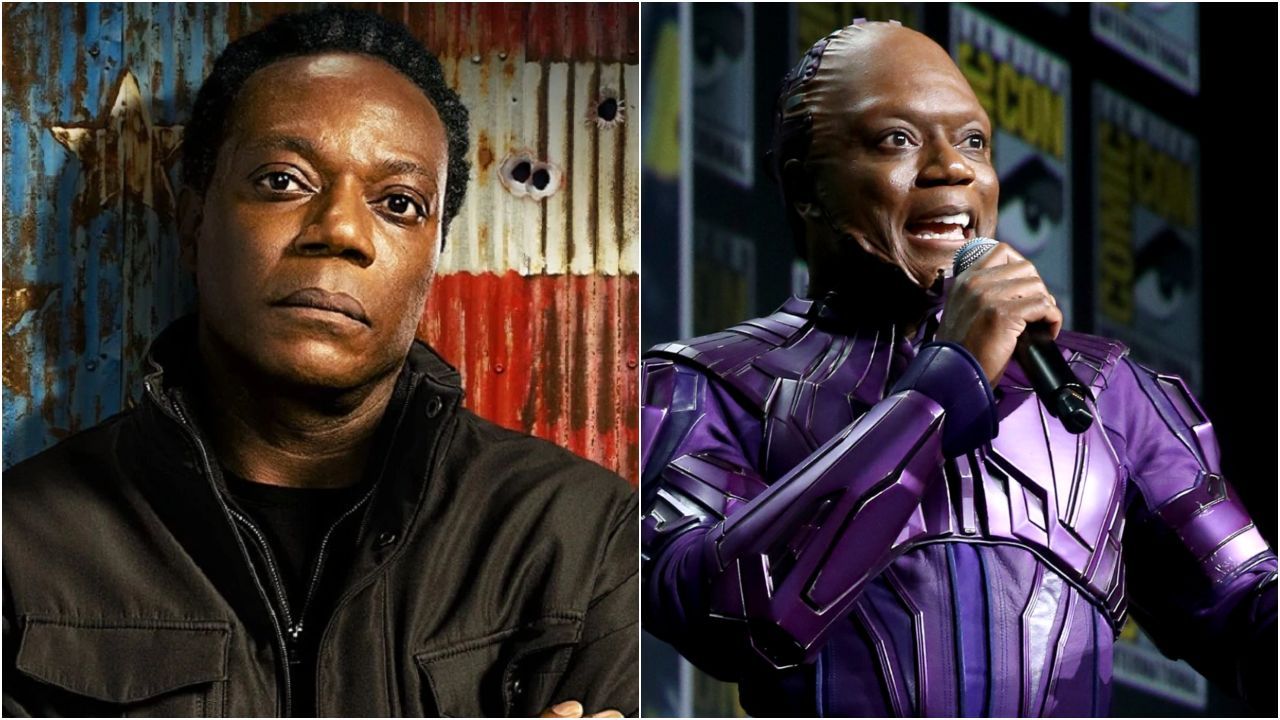 Chukwudi Iwuji em Pacificador e caracterizado para Guardiões da Galáxia Vol. III na SDCC