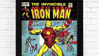 Pôster com Moldura - Heróis Retrô