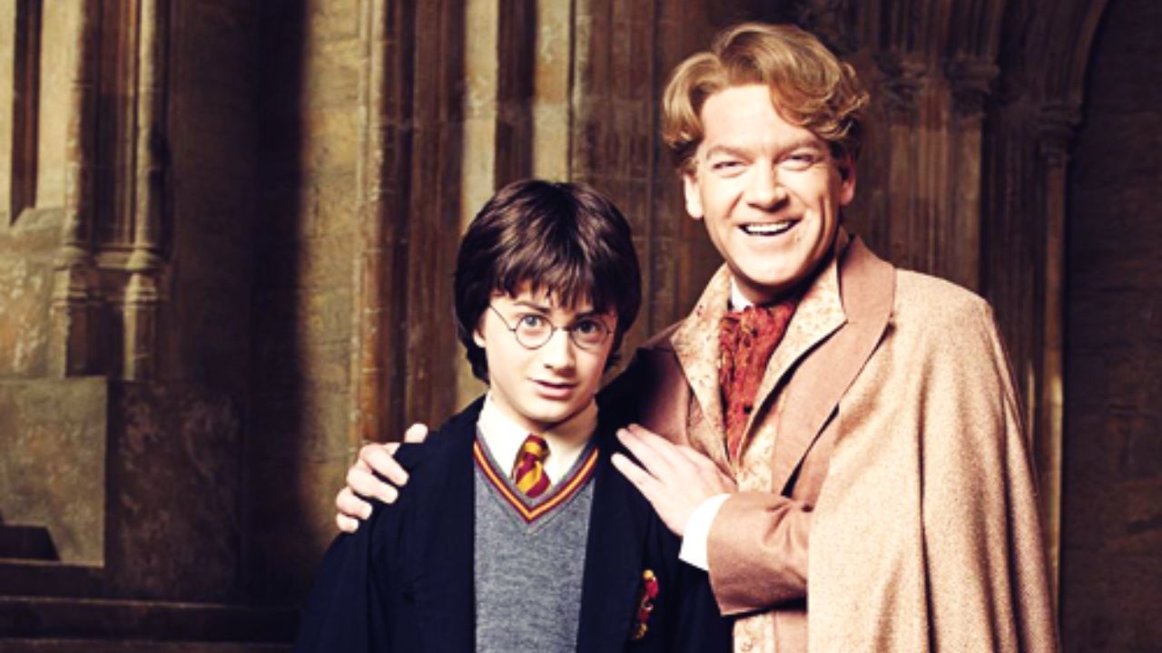 Daniel Radcliffe e Kenneth Branagh em Harry Potter e a Câmara Secreta