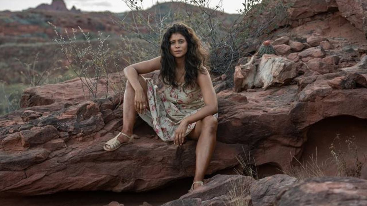 Isadora Cruz nas gravações de Guerreiros do Sol