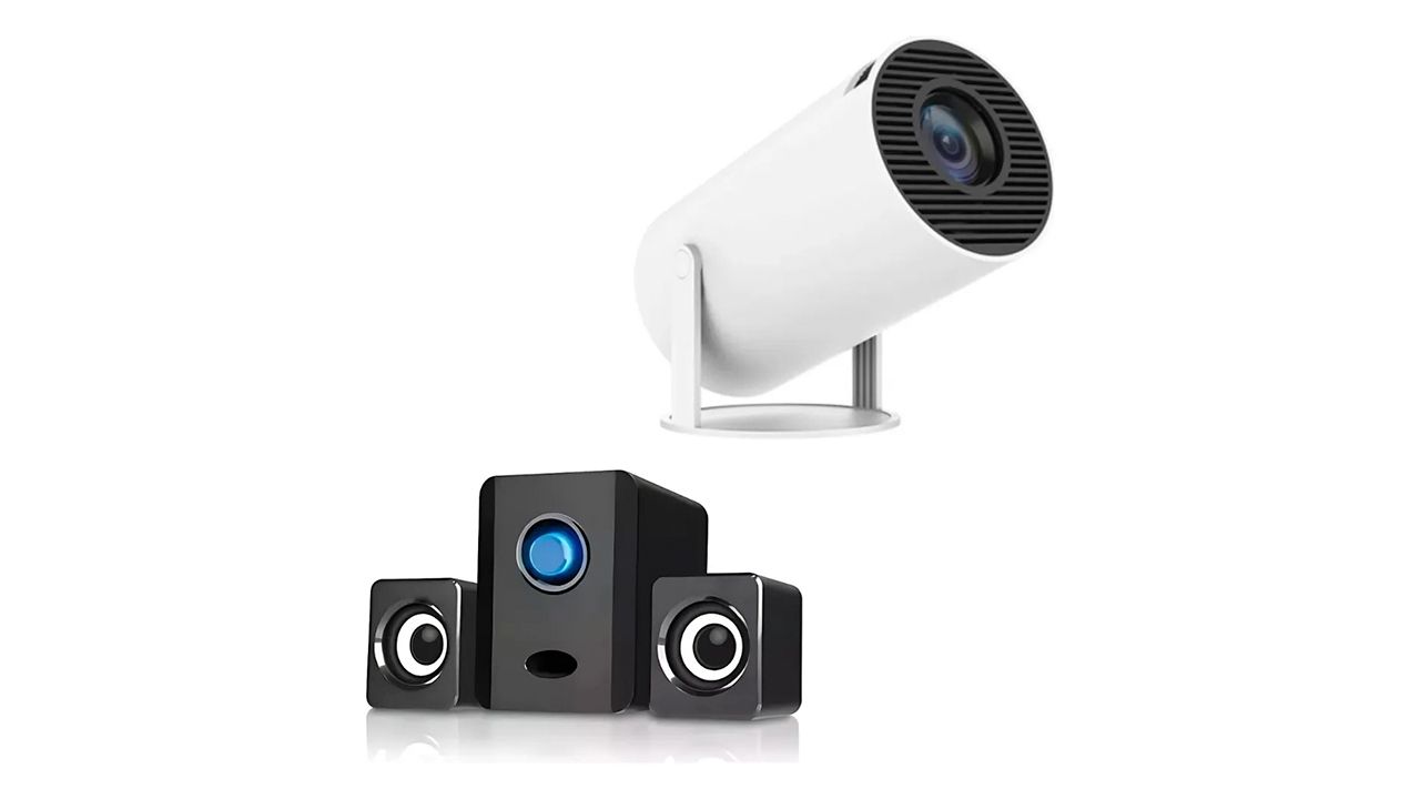 Projetor Mini Hy300 4K com Home Theater 2.1
