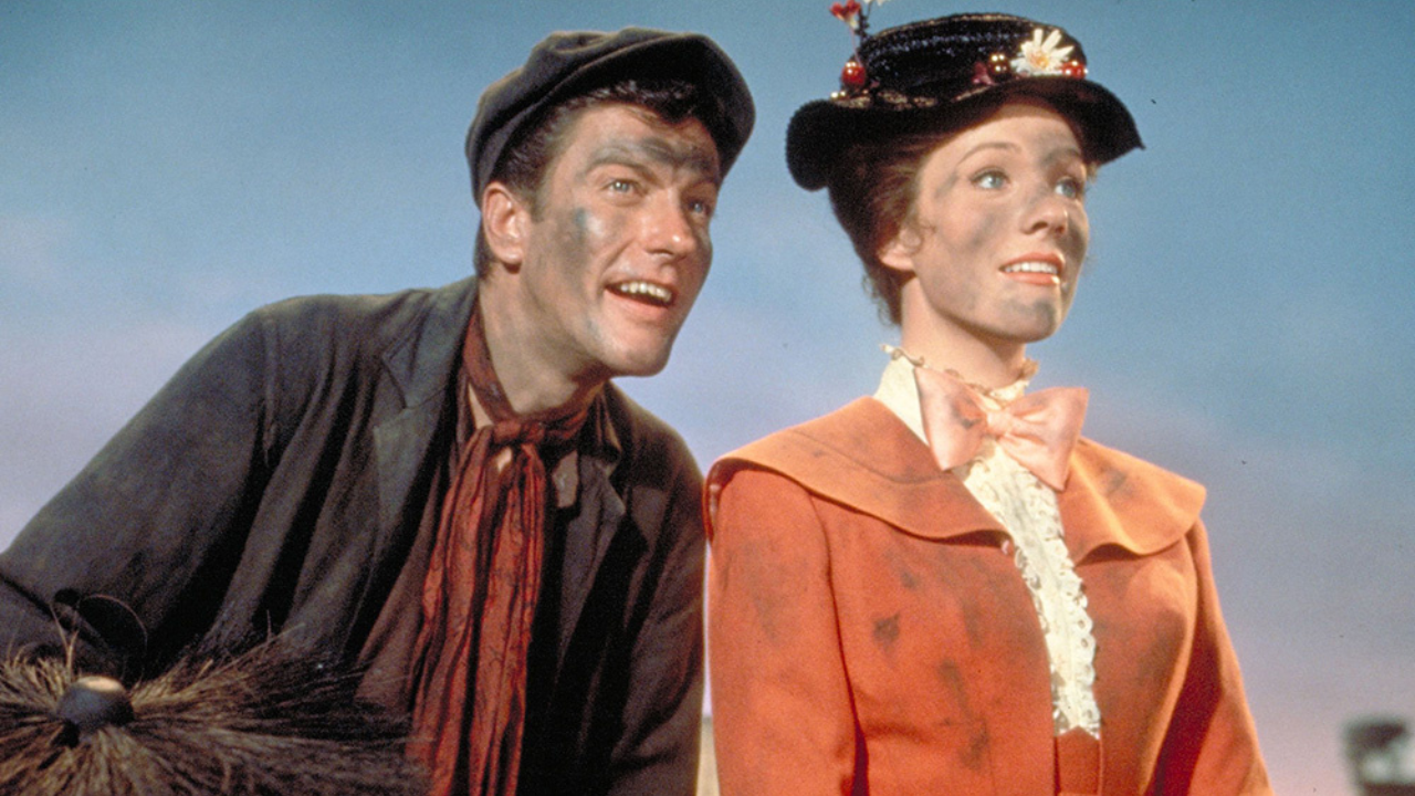 Dick Van Dyke e Julie Andrews como Bert e Mary Poppins no filme de 1964.