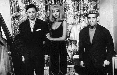 Fotos Georges Lautner, Maurice Biraud, Louis de Funès, Mireille Darc