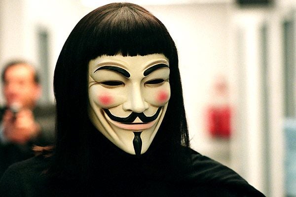 The mask of Hugo Weaving in V for Vendetta