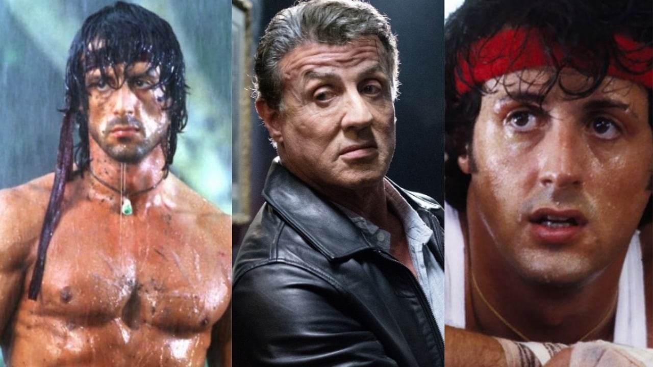 Franquias de filmes 'Rambo' e 'Os Mercenários', com Sylvester