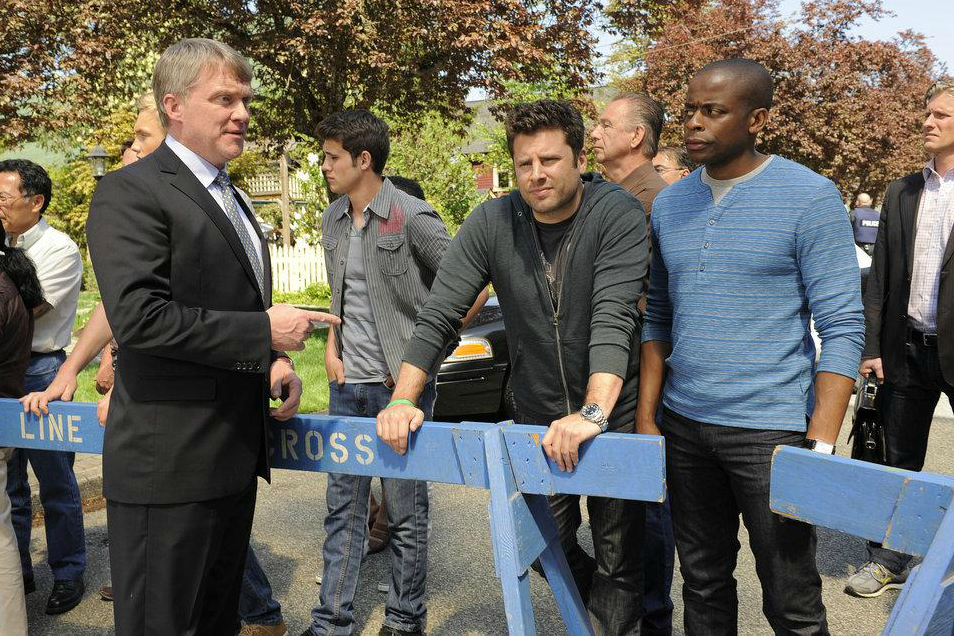 Fotos James Roday Rodriguez, Anthony Michael Hall, Dule Hill